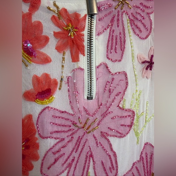 Free People Jewel Embellished Beaded Colorful T Shirt Mini Dress M - Picture 10 of 13